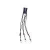 Black elastic suspension mount with three hooks
