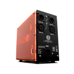 Two-channel, 500-series chassis with separate dual linear regulators, orange casing