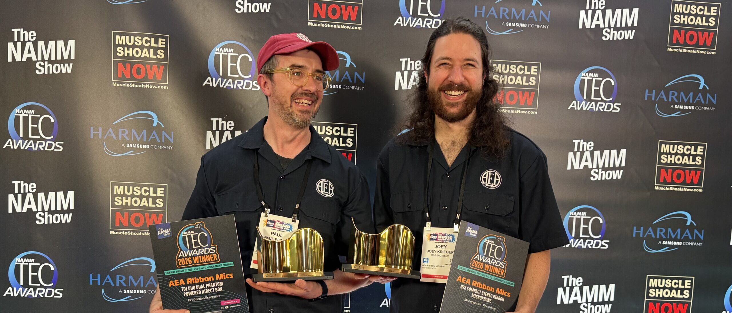 AEA Ribbon Mics Takes Home Two TEC Awards at NAMM 2026 artist portrait